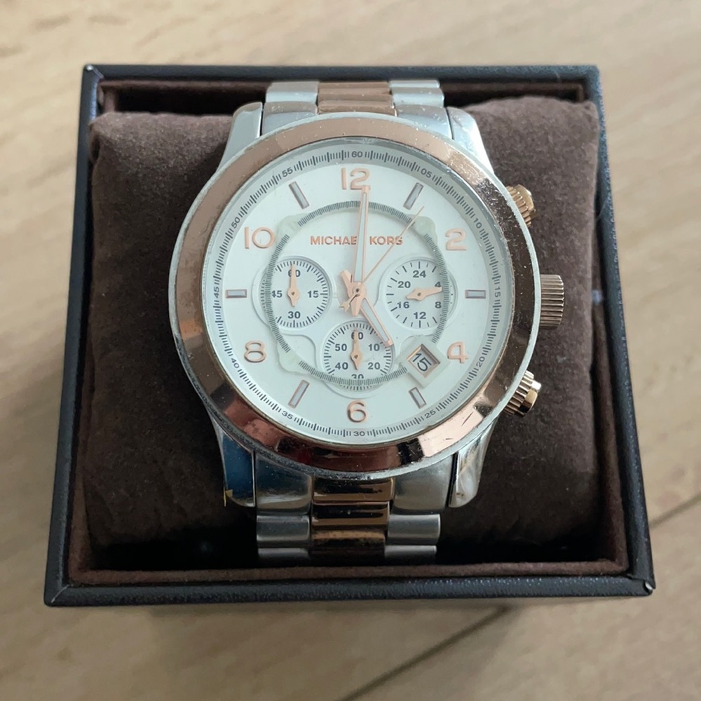Michael Kira Rose Gold/Silver Watch.